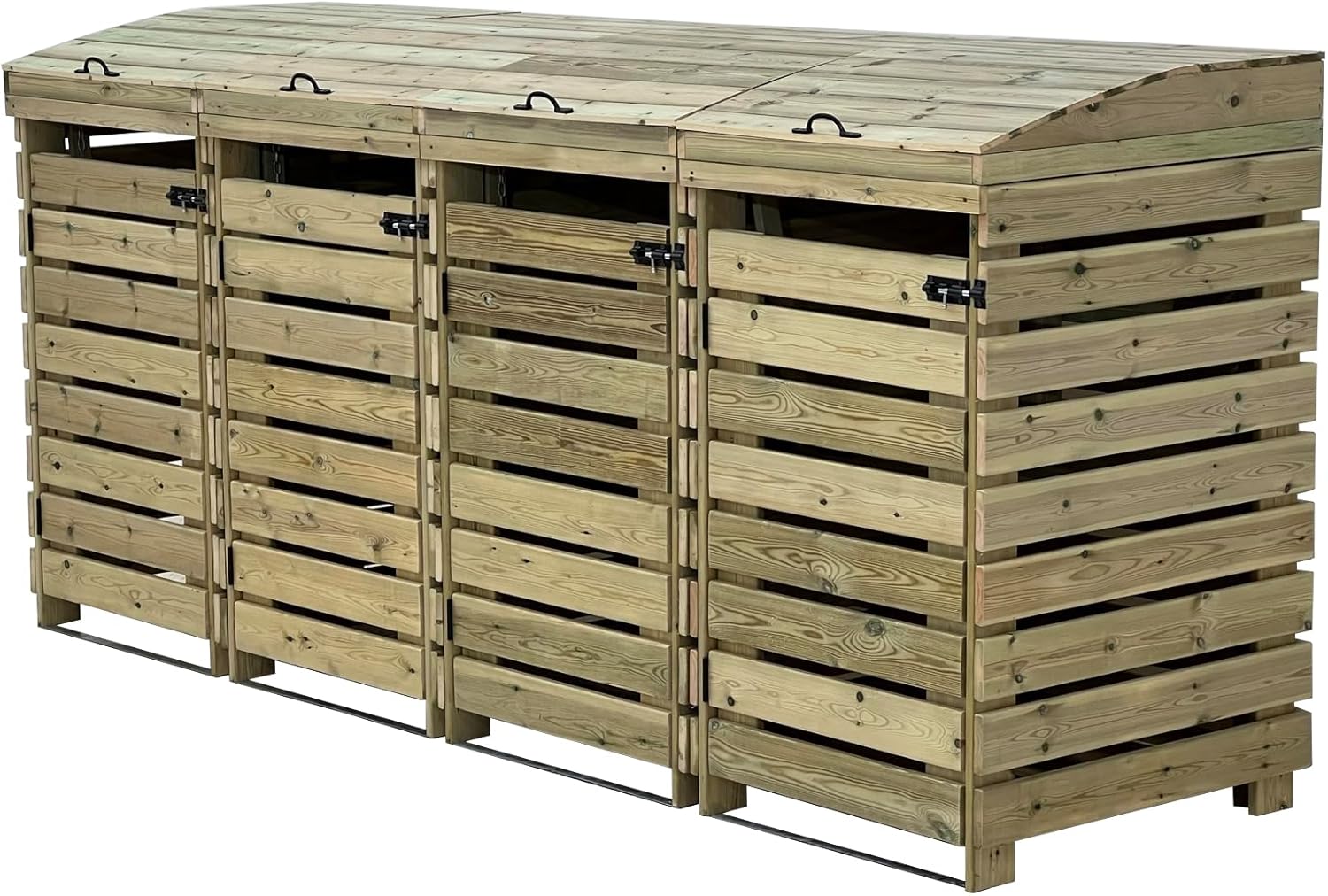 BinBreeze wheelie bin storage unit, wooden outdoor cover, recycling box