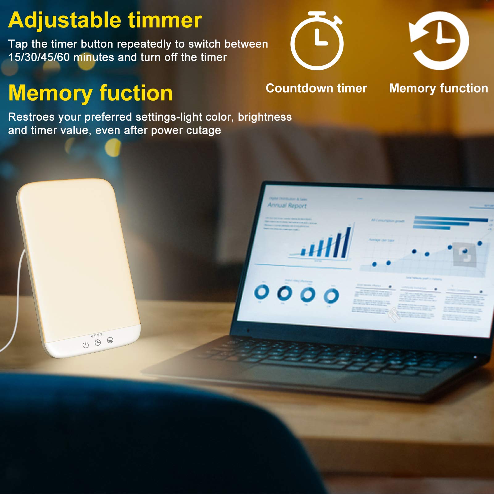 SAD Lamp, Vitamin Daylight Lamp Sad Lights 10,000 Lux Lightbox Light