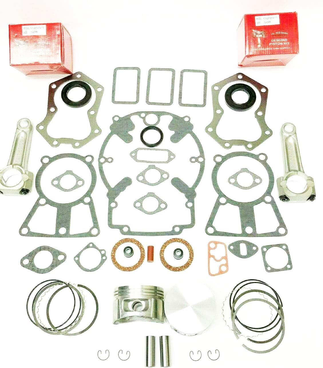 Engine Rebuild Kit Compatible with Kohler KT17, M18, MV16 Gasket Set, Includes Piston Rings and Connecting Rods