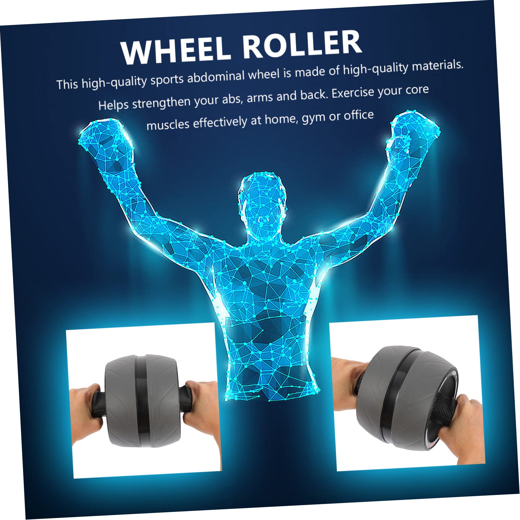 equipo de ejercicio rueda de rodillo de ejercicio equipo de gimnasio maquinas gym material gimnasio equipo de entrenamiento rueda de rodillos de fitness abdominales Grey