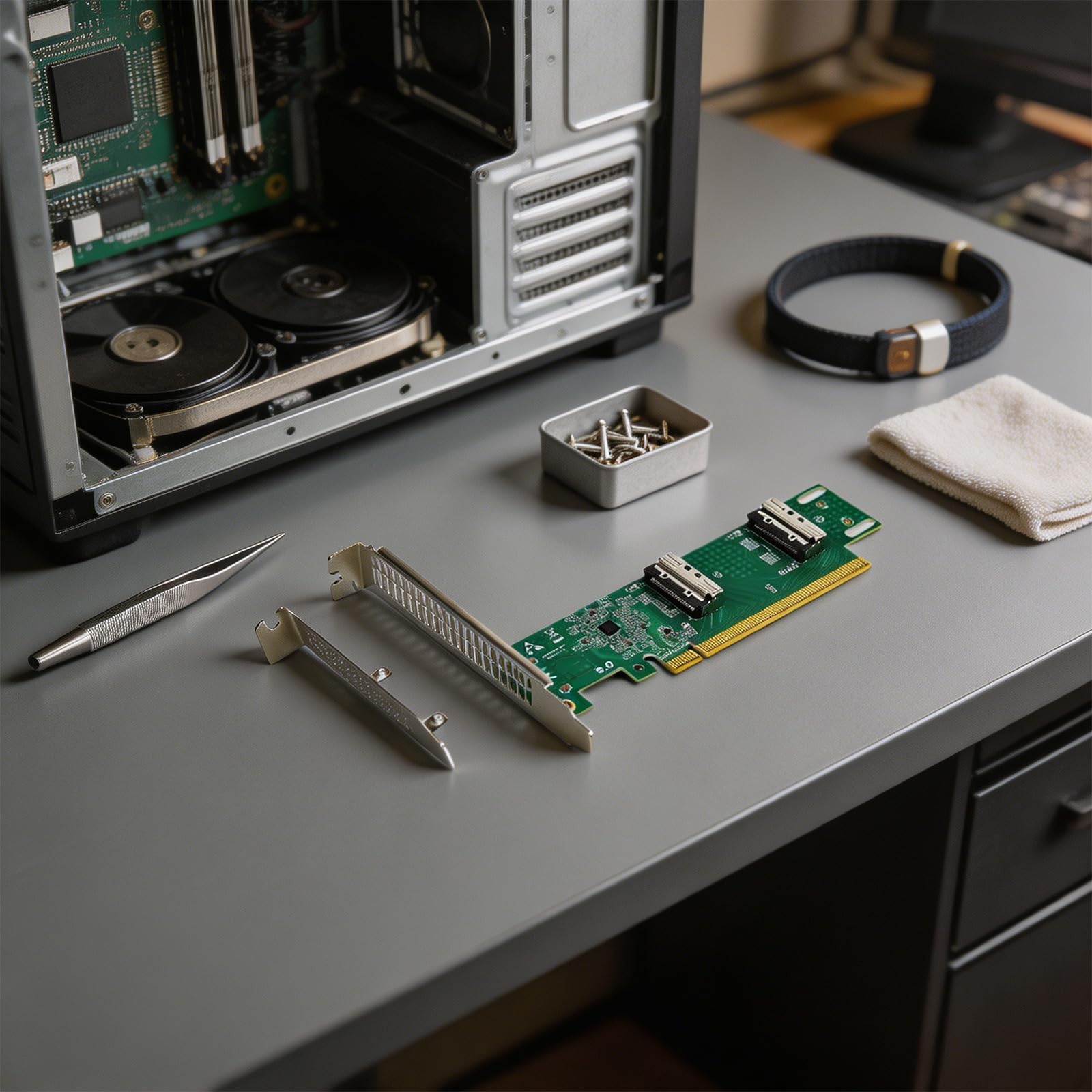 COOLHOOD Scheda adattatore PCIE 74Pin per espansione di archiviazione dell'unità con adattatore di rete host di progettazione stabile del modulo di alimentazione