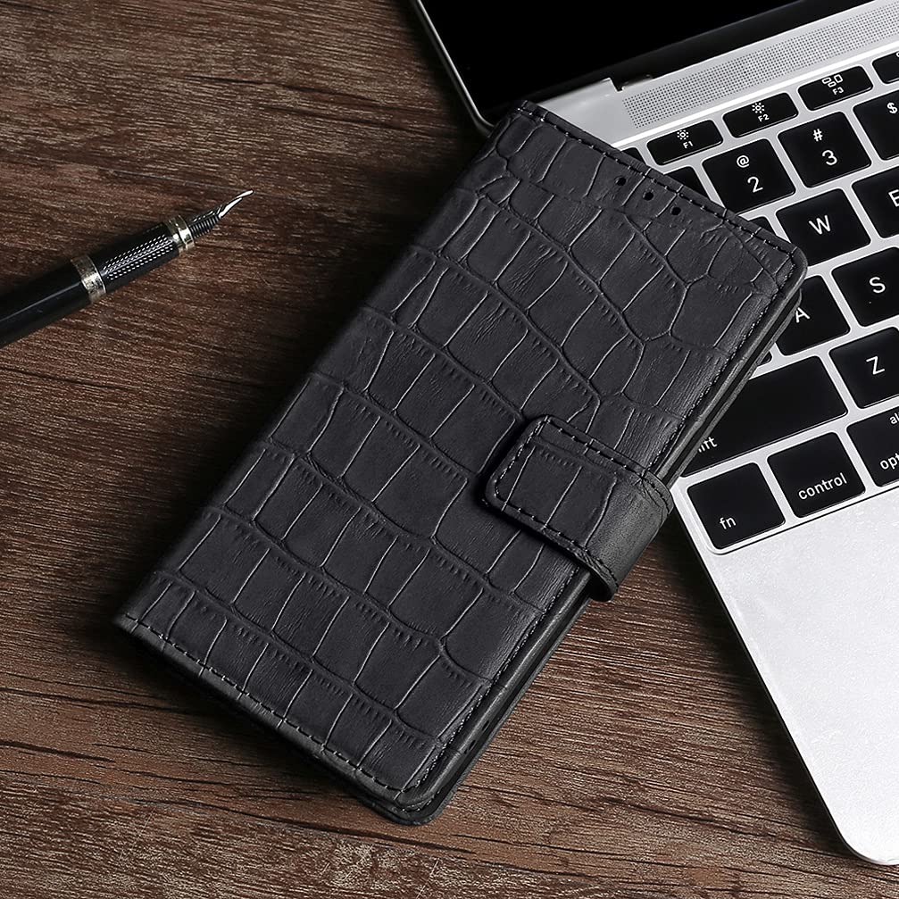 MOJIA Custodia Flip Portafoglio Per Oppo A57 4G / A57s 4G – Pelle PU Con Slot E Supporto, Nero