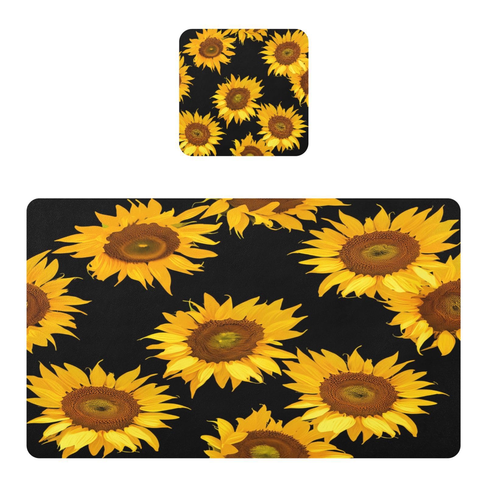 BURSTDDY Sunflower Placemat Waterproof Place Mat for Dining Table