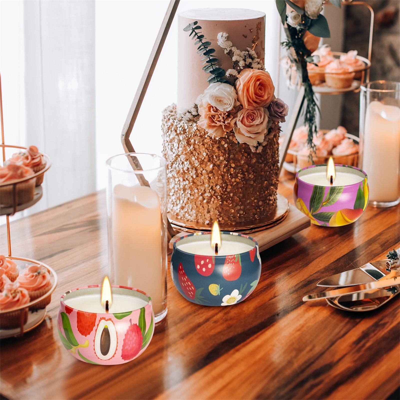 Velas aromáticas de aromaterapia, 16 unidades, set de regalo con velas perfumadas, velas perfumadas en lata con aceites esenciales florales para aromaterapia, yoga, día de la madre, cumpleaños | Las velas perfumadas de 2.5 oz ayudan a purificar el aire, a