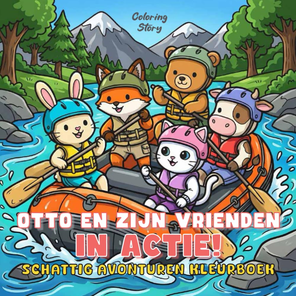 OTTO en zijn vrienden : In Actie!: Schattig Avonturen Kleurboek voor Volwassenen en Tieners – Met Lieve Dieren, Sport en Coole Banen – Dikke Lijnen ... en Stressvermindering (OTTO & Vrienden)