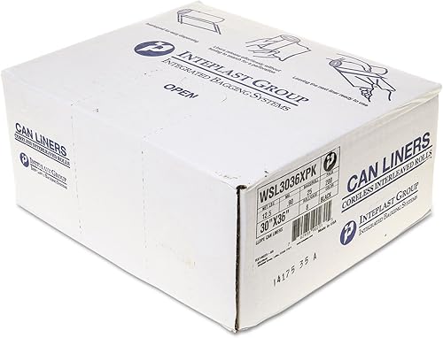 Inteplast LLDPE - Revestimientos para latas, 0.9 mil, 30 x 36 pulgadas, negro, paquete de 200 revestimientos