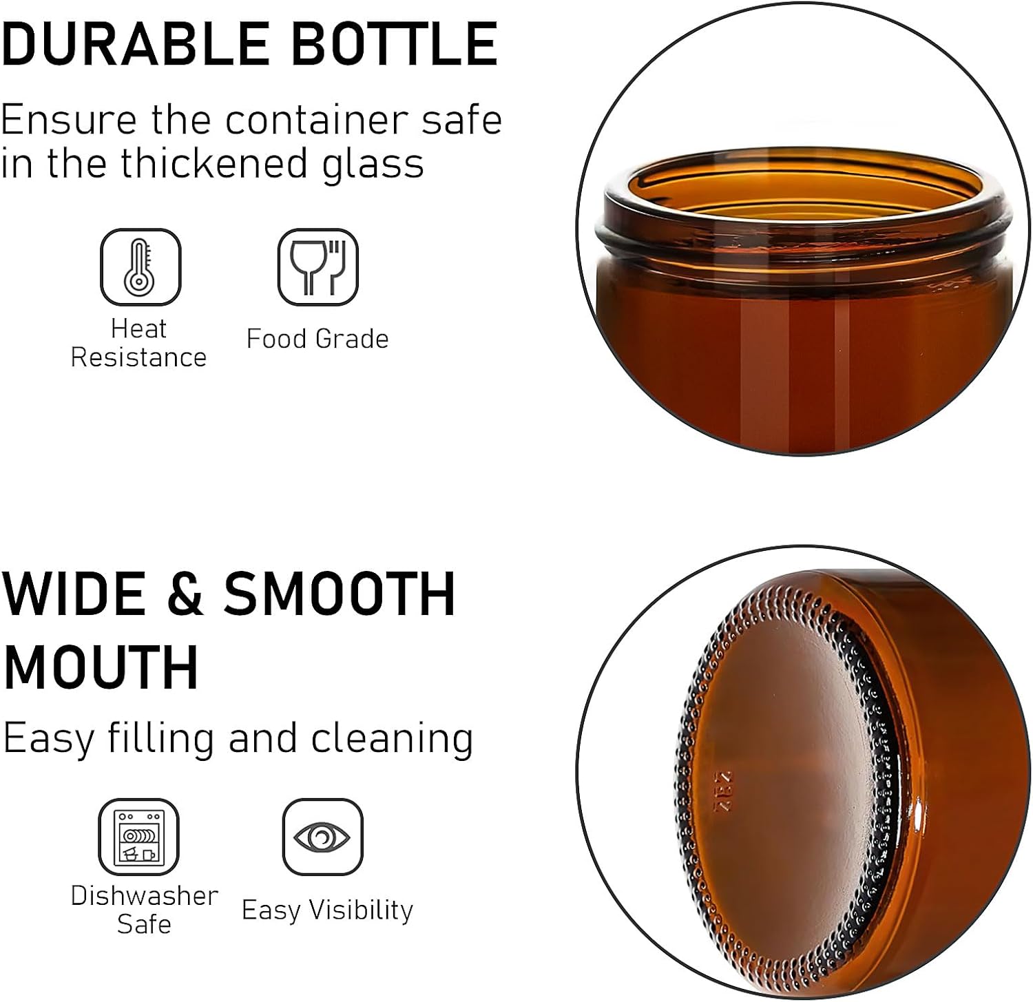 48 Pcs 2 oz/60 ml Amber Glass Jars with Lids and Liners