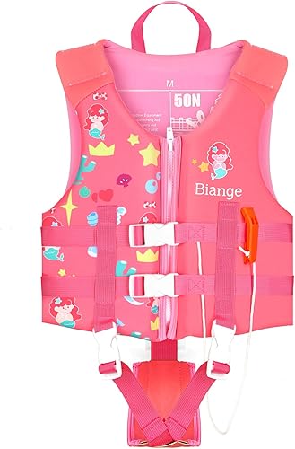 Miniatura 7 de Chaleco de natación para niños, chaqueta de natación para niños pequeños, flotadores para nadar con silbato de emergencia para niños y niñas de 1 a