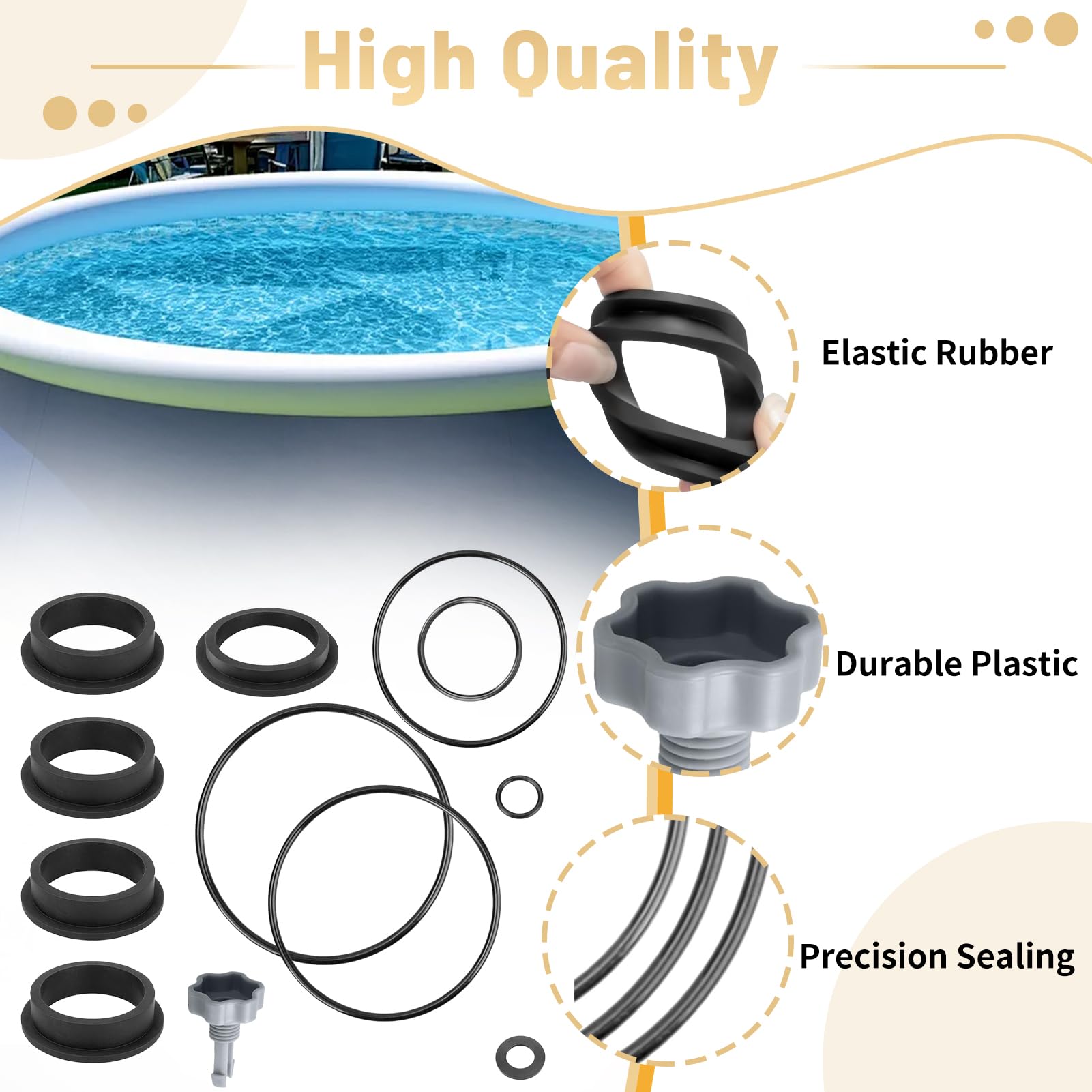 Kit Réparation Piscine Intex 12 Pièces Joints Toriques & Soupape Décharge d'Air