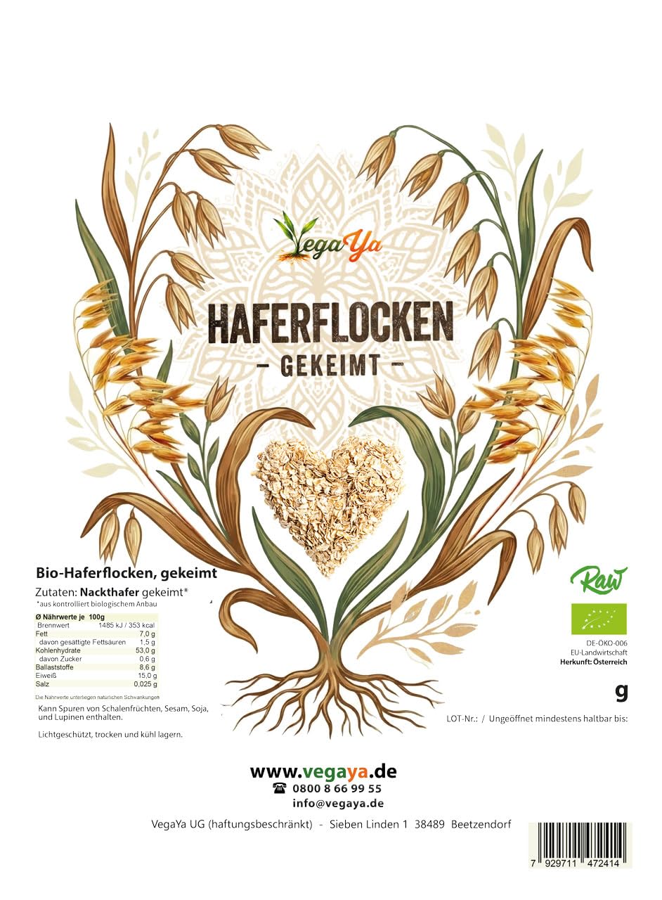 Gekeimte Haferflocken bio 2,5 kg | Rohkost