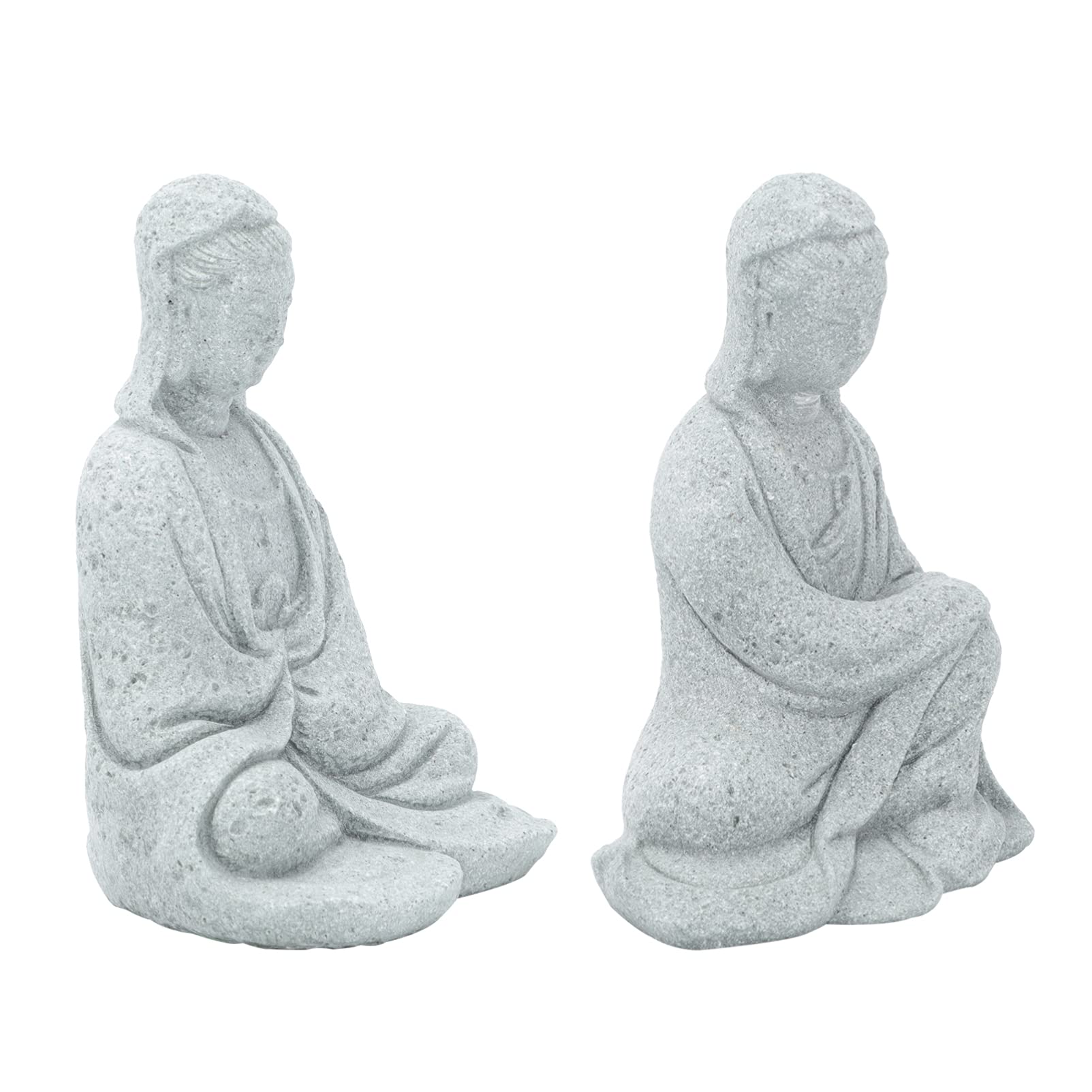 2Pcs Kwan Yin Statue Mini Guanyin Sculpture Goddess of Mercy Quan Yin Sculpture Kwan Yin Figurine Chinese Feng Shui Collectible Bodhisattva Figurines, Gray, 9.5x7cm (QA67B253760KS7U13HF2C)