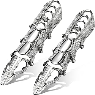 2 Pieces Knuckle Joint Full Finger Gothic Rings Punk Rock Hinged Rings Halloween Jewelry Cosplay Costume Party Decoration ...