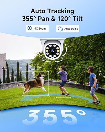 Vista 3 de ZHXISND Sistema de cámara de seguridad para el hogar de 5MP 10CH al aire libre, 5G/2.4G WiFi 4K Monitor de 10 pulgadas con disco duro de 1 TB