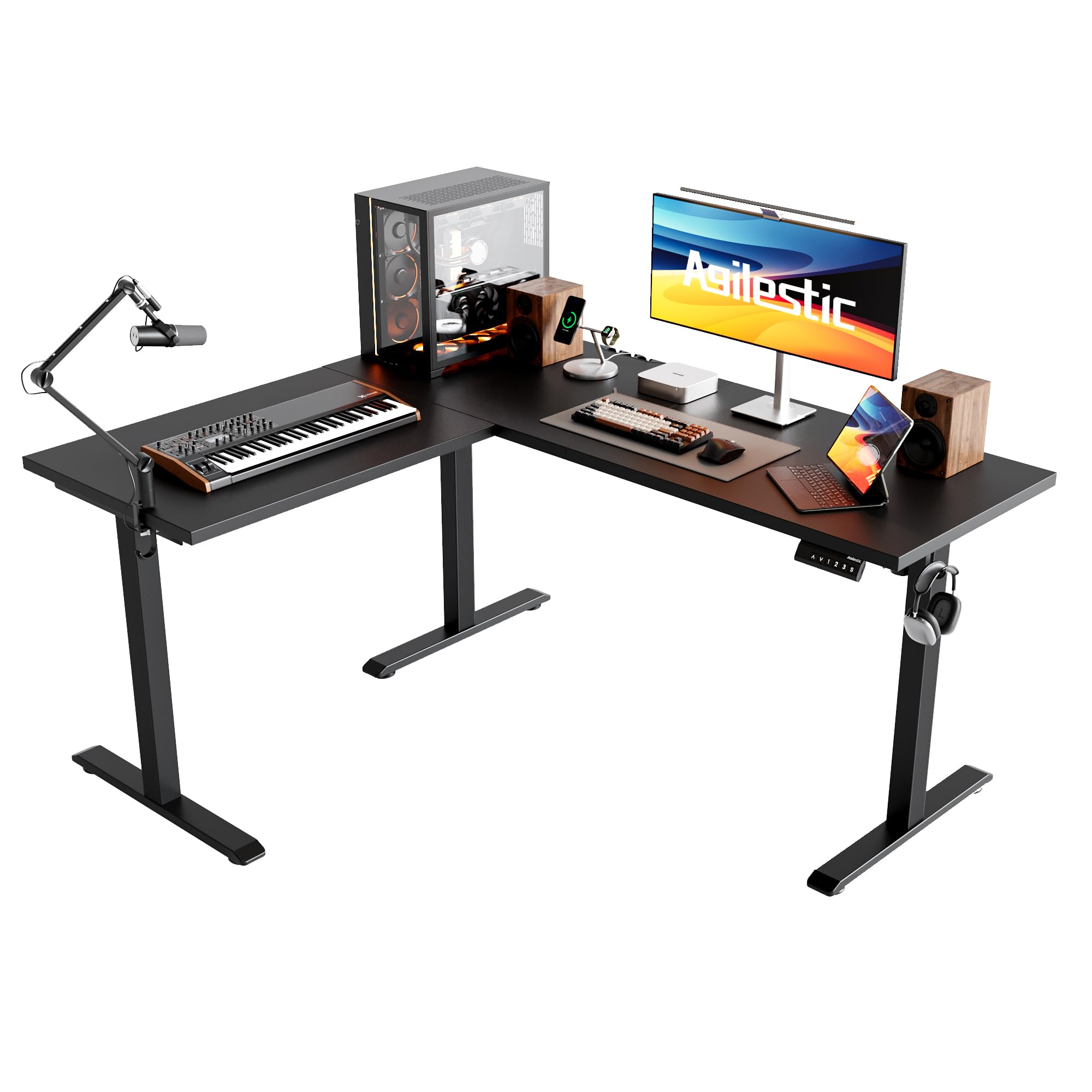 Snapklik.com : Agilestic 59 Inch L Shaped Standing Desk Adjustable ...