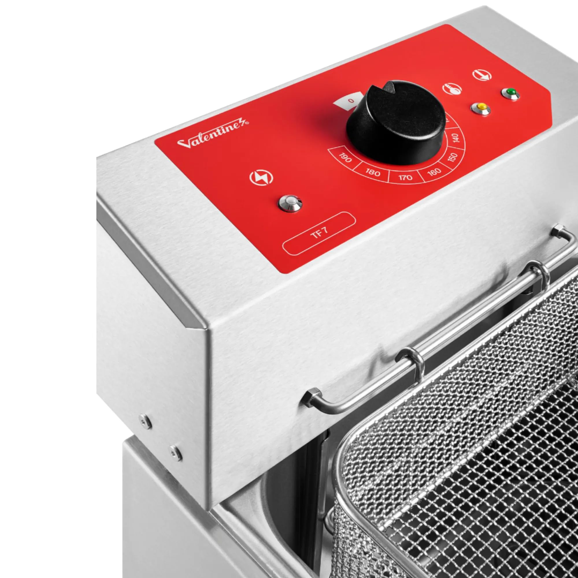 MBH - Freidora eléctrica industrial Valentine trifásica de 7 litros con 1 cesta para hostelería. Freidora profesional de acero inoxidable para bar, restaurante y cocina industrial