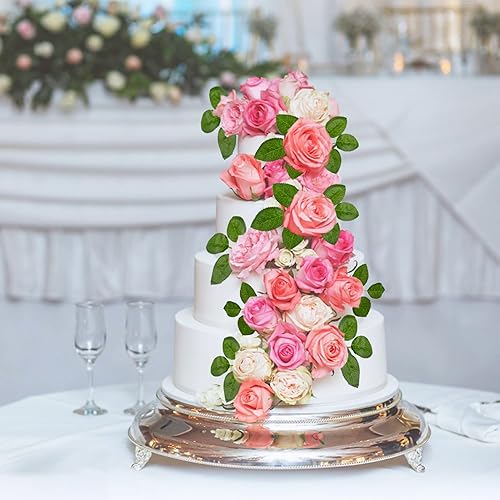 Miniatura 3 de 60 hojas de rosas artificiales, hojas de flores de rosa falsas, hojas verdes de seda sintética para ramos de boda, centros de mesa de fiesta de