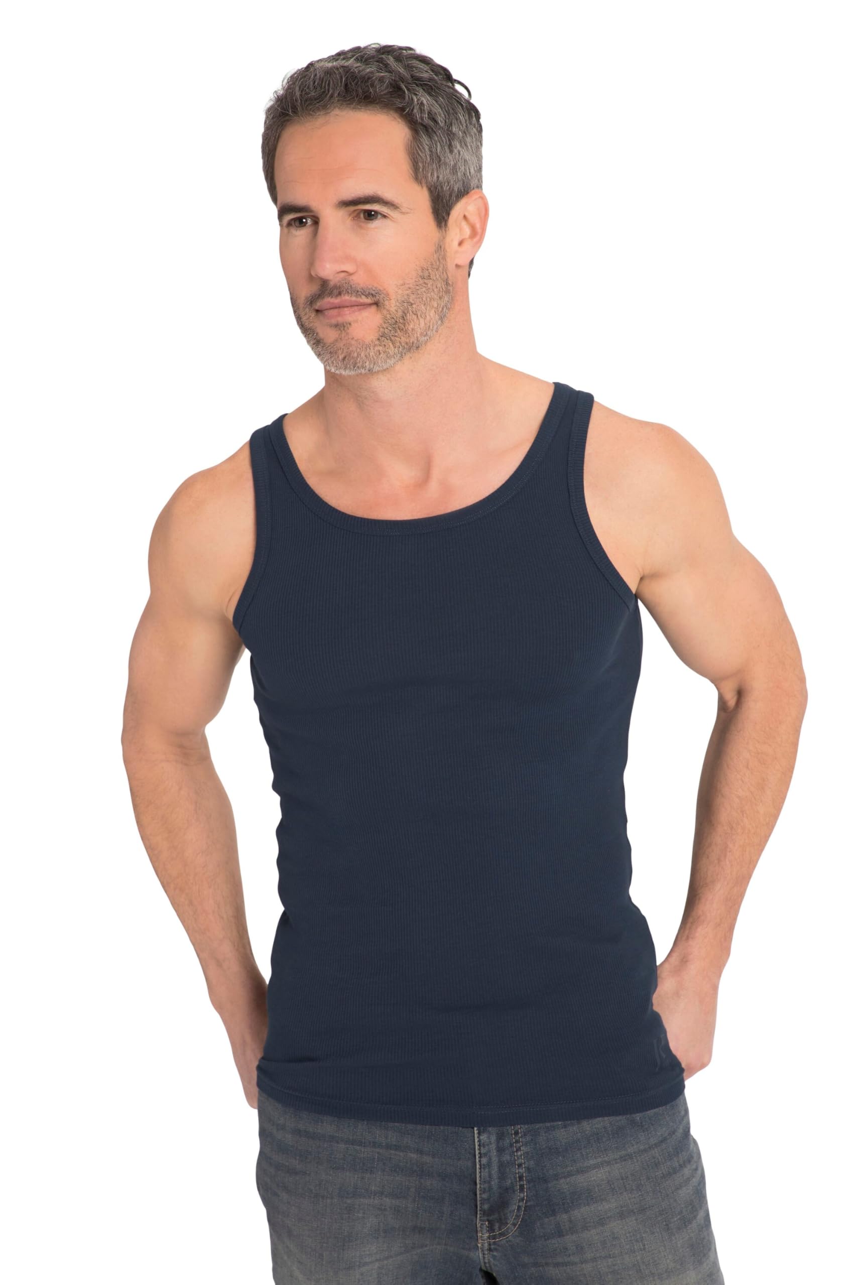 JP 1880 Men's Tank top, Sleeveless, up to 8XL, Matte Midnight Blue, XXXXX-Large