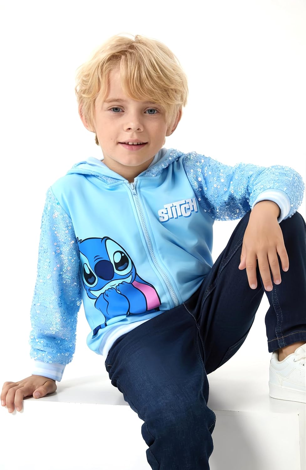Disney Frozen Elsa Stitch Minnie Mouse Toddler Girl Jacket Sequin Zipper Hoodie Sweatshirt Coat Birthday Clothes 3-13 Years - Image 4