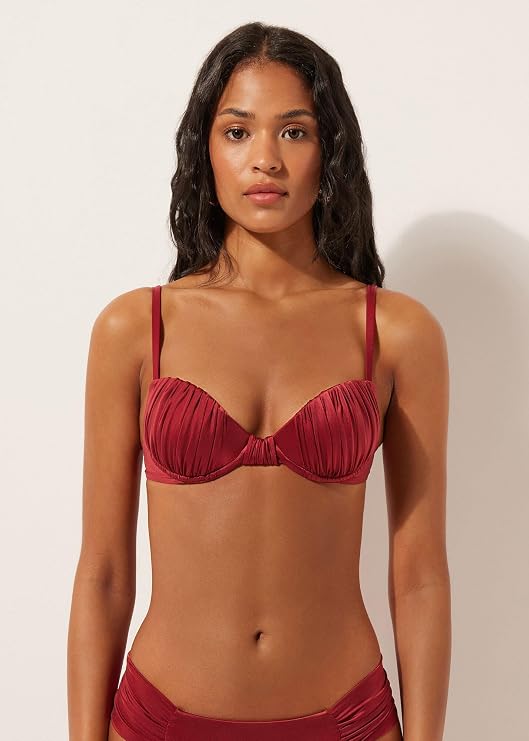 CALZEDONIA Shiny Satin Padded Push-Up Bikini Top