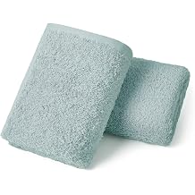 REDKISS 2-Pack Luxury Hand Towels, 16x32 Inch 450G 100% Cotton, Green Quick-Dry Bathroom & Kitchen Towels, Super Soft and Highly Absorbent