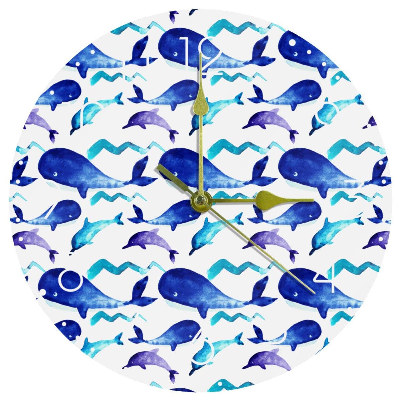 Horloge murale décorative bleue pour un salon ou un bureau zen