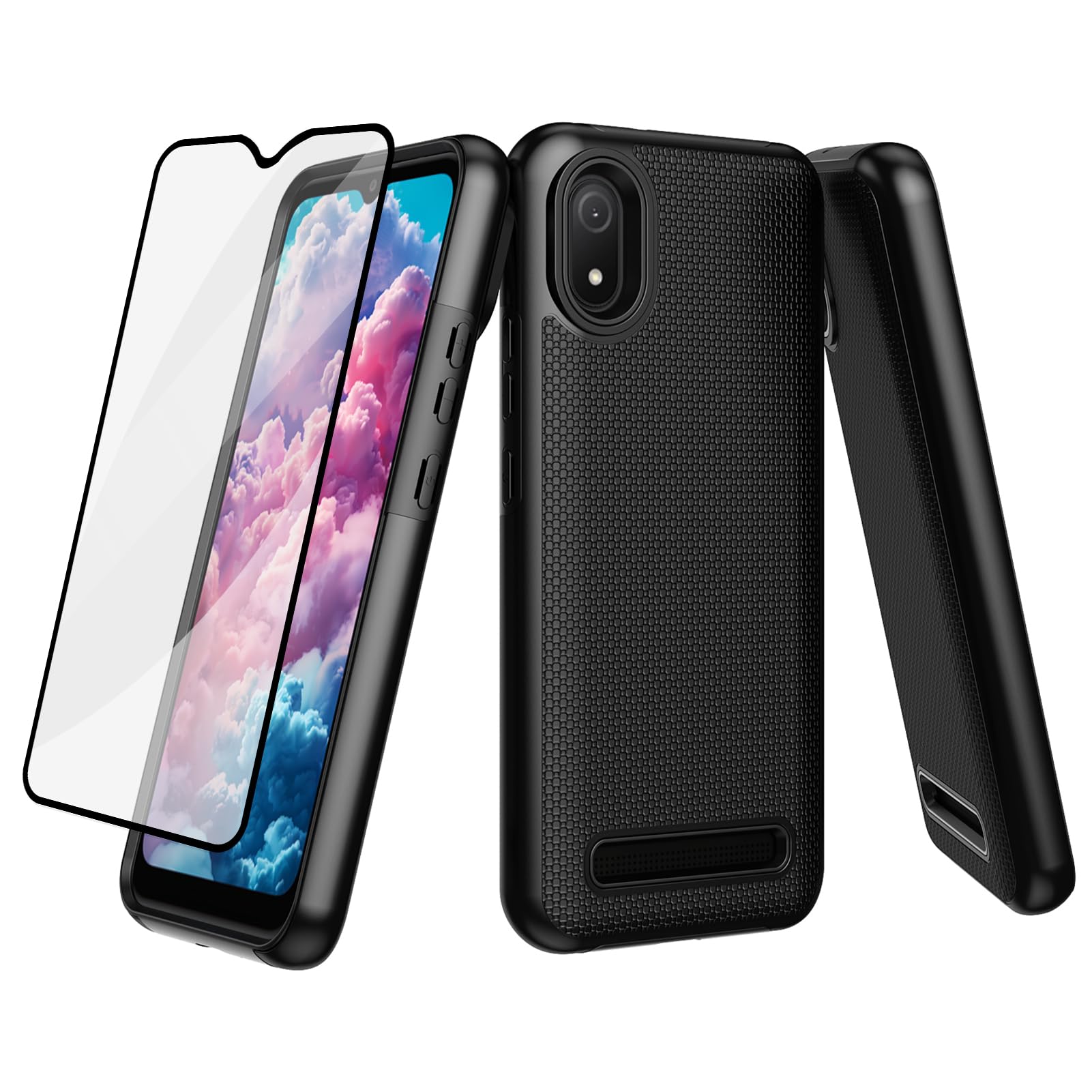 Ailiber for Cloud Stratus C8 Case, Cloud Mobile C8 Phone Case with Screen Protector, Dual Layer Shockproof Protective, Silicone Bumper Non Slip Back,