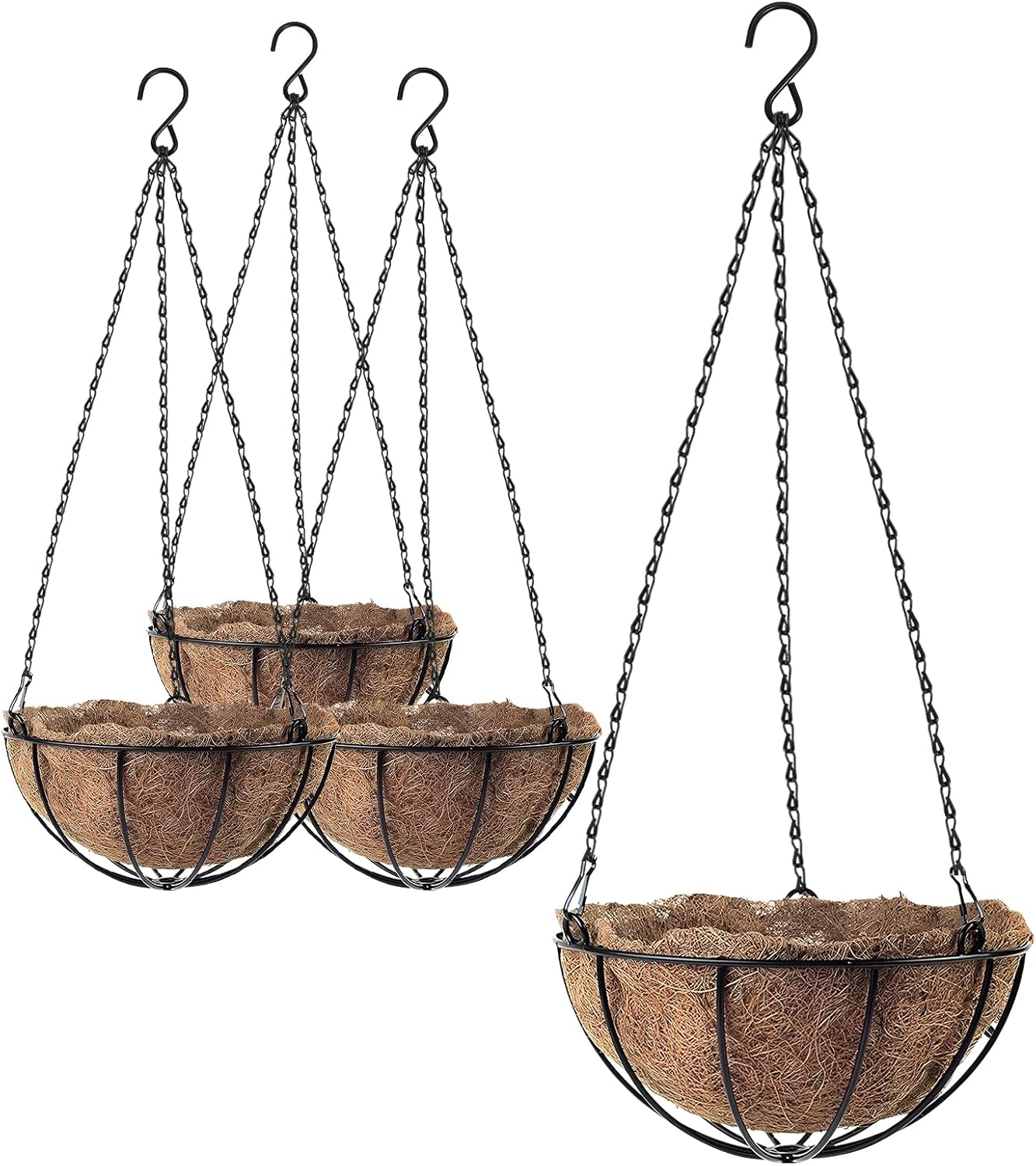 4pcs Black Hanging Chains, 23" (58.5cm) Hanging Basket Chains Black