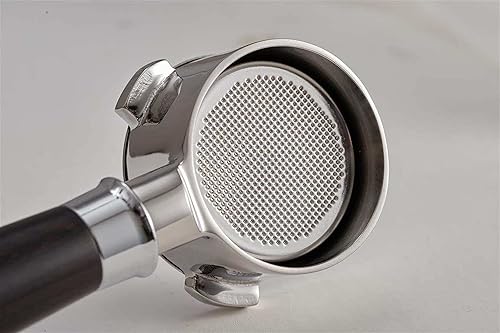 Miniatura 6 de Portafiltro sin fondo 2.126 in para Breville, portafiltro de acero inoxidable sin fondo espresso con cesta y mango de madera maciza compatible con