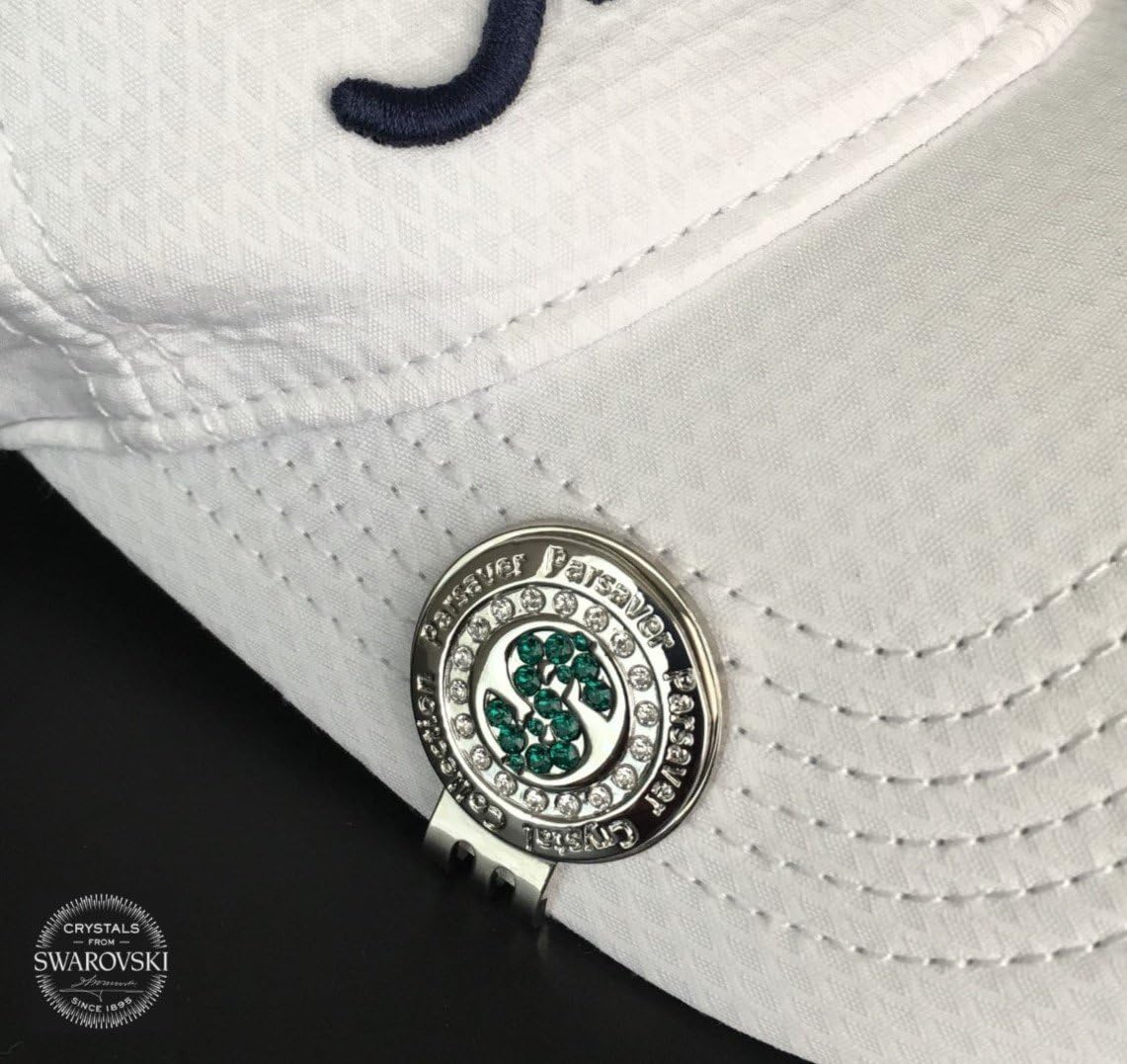 review Parsaver Swarovski® Crystal Golf Ball Markers - with Hat Belt Clip Premium Dollar $ Design - Unmatched Brilliance and Sparkle on The Greens. Golf Gift Idea for Him and Her