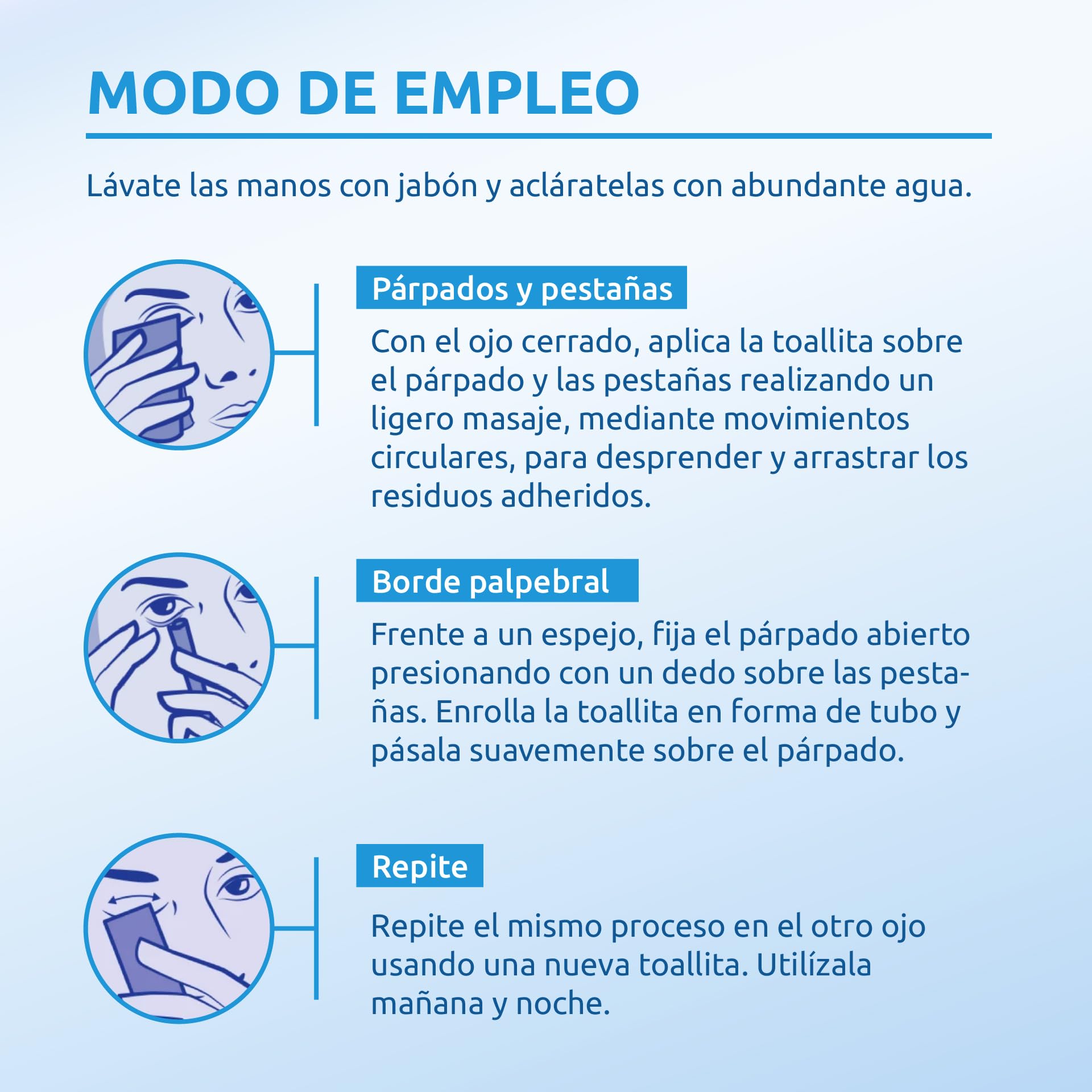 Salviette oftalmiche Care+ - Igiene quotidiana per palpebre, ciglia e bordi delle palpebre - aloe vera, calendula, camomilla e giglio - 60 salviette