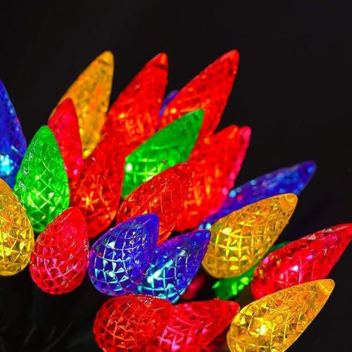 Miniatura 8 de Twinkle Star Cadena de luces C6 de Halloween, 100 luces LED de 33 pies con adaptador de seguridad de 29 V, luz de alambre negro para interiores y