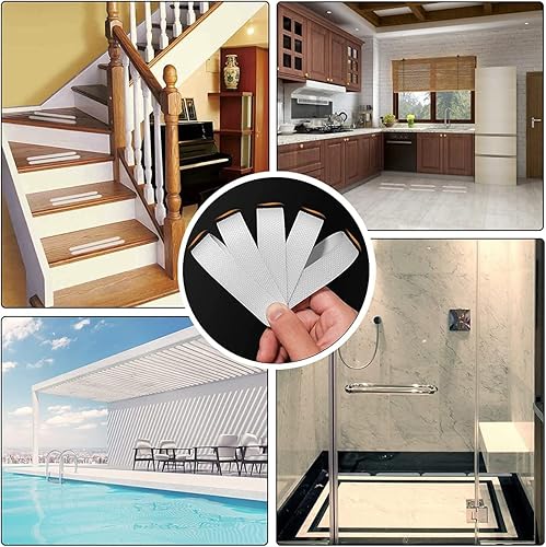 Miniatura 12 de Tiras antideslizantes, calcomanías de seguridad para peldaños de ducha, 24 unidades, calcomanías antideslizantes para bañera, cinta antideslizante