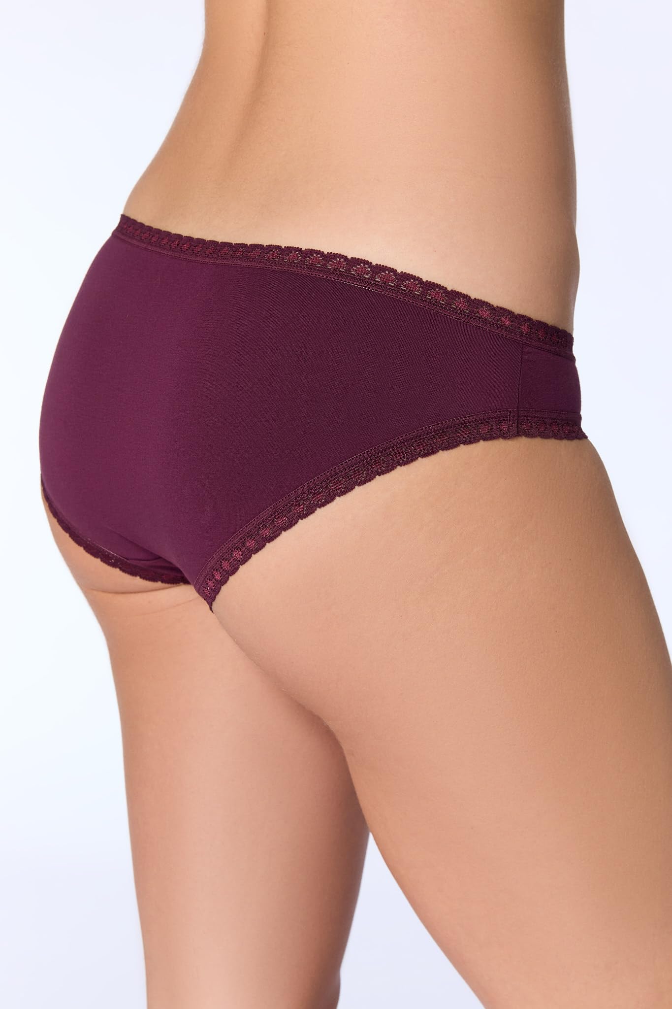 Slip da donna con pizzo in cotone biologico, certificato GOTS, biancheria intima sostenibile e comoda da donna