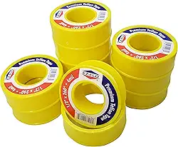 EZ-FLO Fita de Teflon para Gás, Fita para Rosca de Tubo Premium, 1/2" X 260" X 4 Mil, Amarela (Pacote com 10)