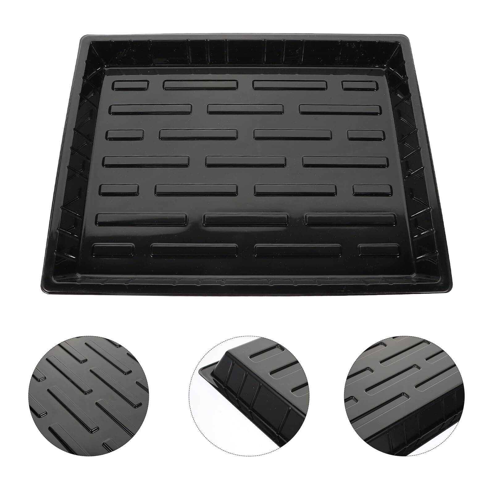 Sewroro Lot De 5 Plateaux De Germination en Plastique sans Trous 13.78X10.83X1.38In Supports De Semis pour Jardinage en Serre Balcon Culture Hydroponique