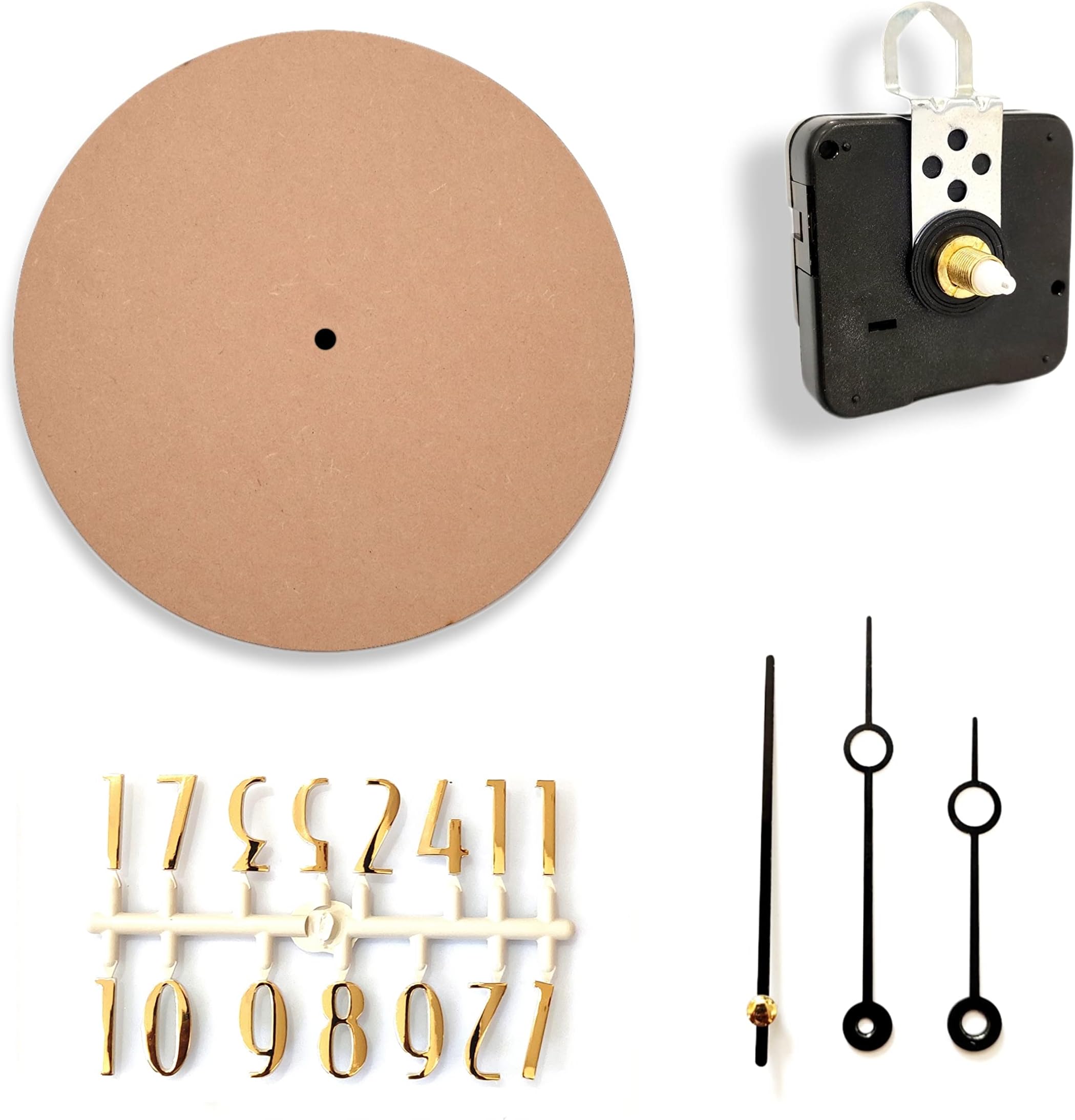 Epoxy Fusion 12 Inch Round Resin Wall Clock Making Kit | 7mm Thick Round MDF Board with Silent Sweep Mechanism & Metal Hands ? DIY Clock Craft Kit