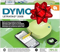 DYMO LetraTag 200B Rotulador Bluetooth | Impressora de etiquetas compacta | Conecta através da tecnologia sem fio Bluetooth para iOS e Android | Inclui 1 fita adesiva de papel branco | Amarelo