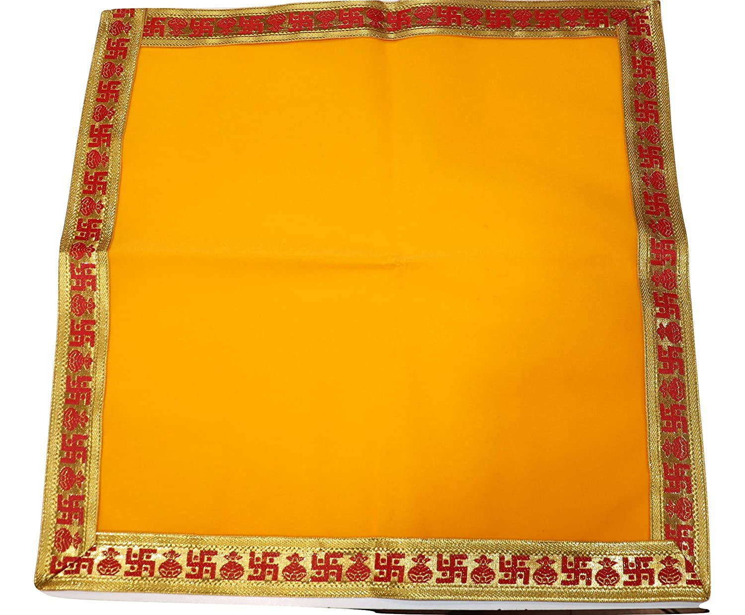 Reliable Ganpati Baithak Assan/Ganpati Rumal/Embroidered Puja Cloth/Puja Assan/Puja Chowki Assan/Puja Altar Cloth for Multipurpose Use for Home Mandir,Size- 18 * 18 Inch, Pack of 3 - Image 4 thumbnail