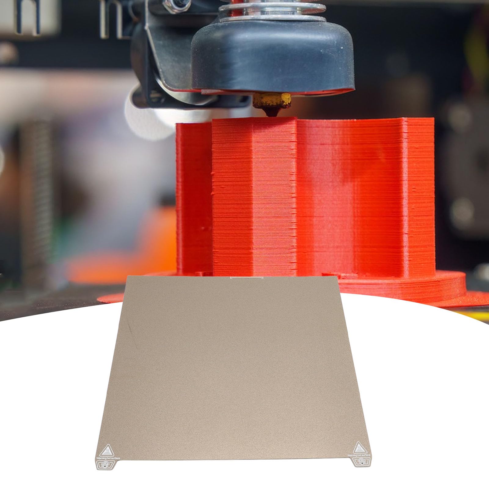 Fabater Dwustronna Elastyczna Płyta Robocza z powłoką PEI do Drukarki K2 Plus 370x370mm, Jest Odporna na Zadrapania i Przylega do Różnych Materiałów, Zapewniając Profesjonalne Rezultaty Drukowania
