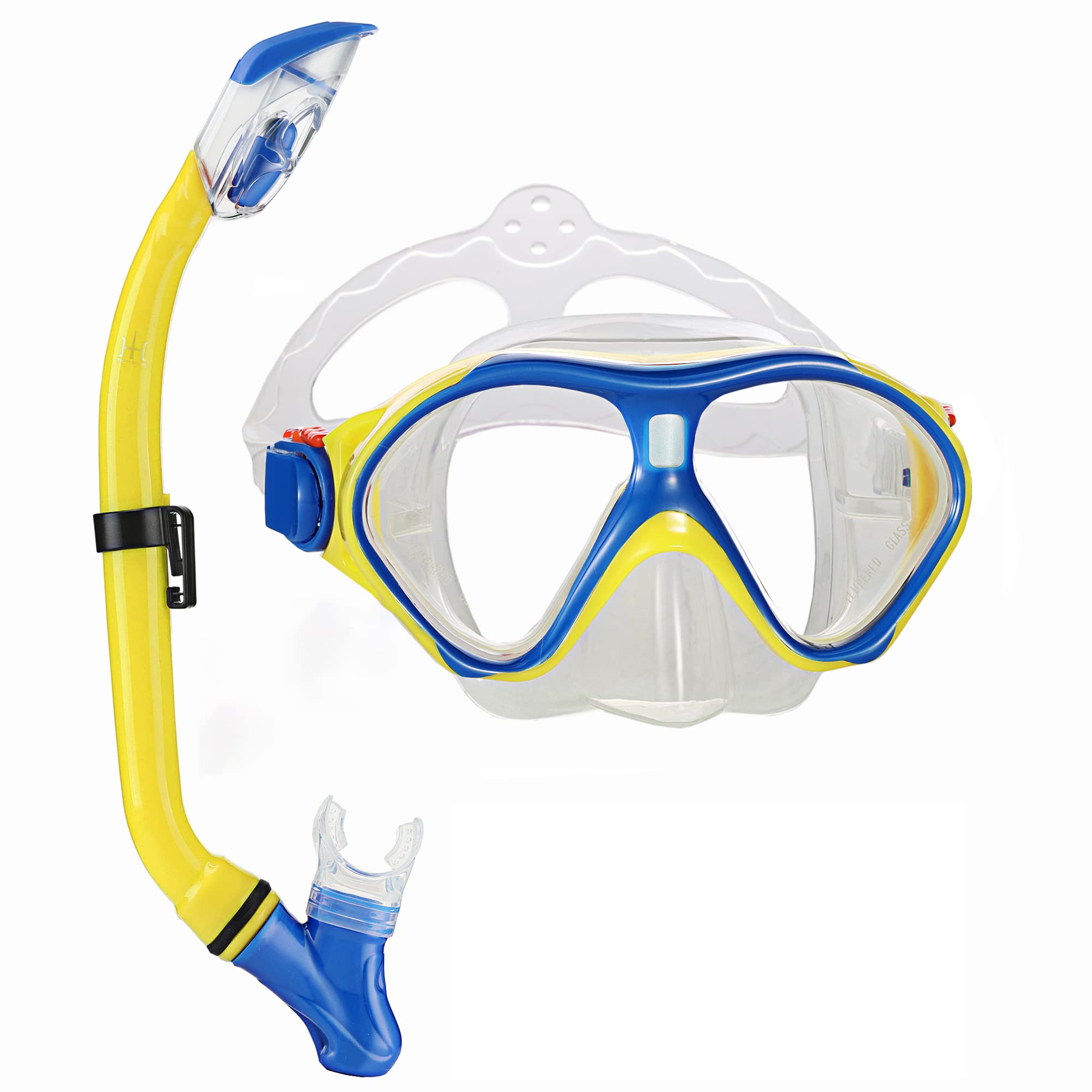 Snorkeling Gear for Kids with Foldable Silicone Full Dry Snorkel, Kids Snorkel Set Anti Leak Youth Junior Snorkeling Package Diving Mask Soft Tube with Mesh Bag Scuba Swimming Goggles