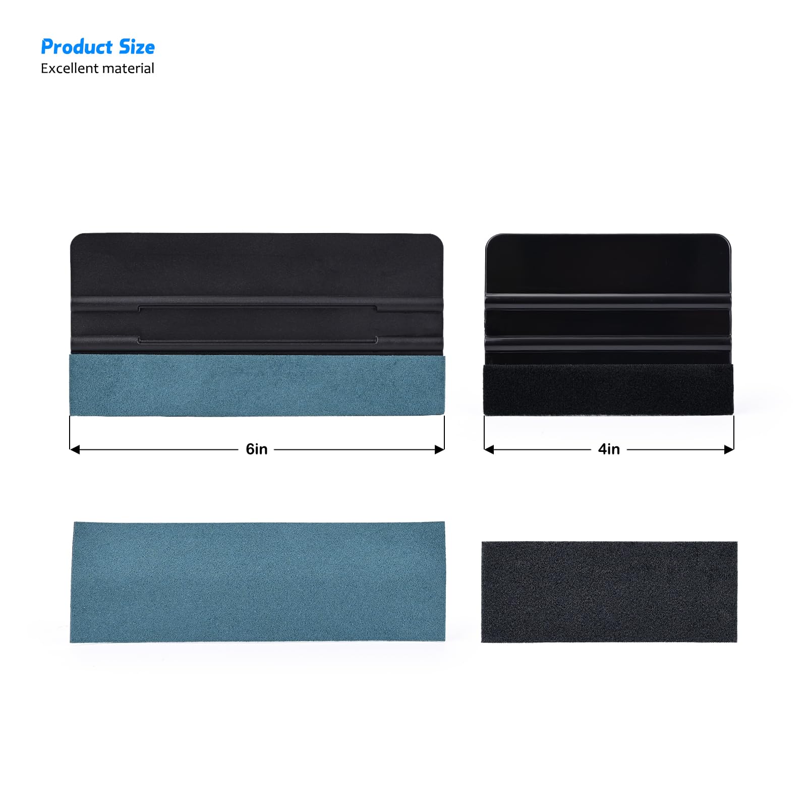 Kit Professionale 20 Pezzi Per Applicazione Pellicola Auto: Spatole In Vinile E Feltro Antigraffio (10x7 Cm)
