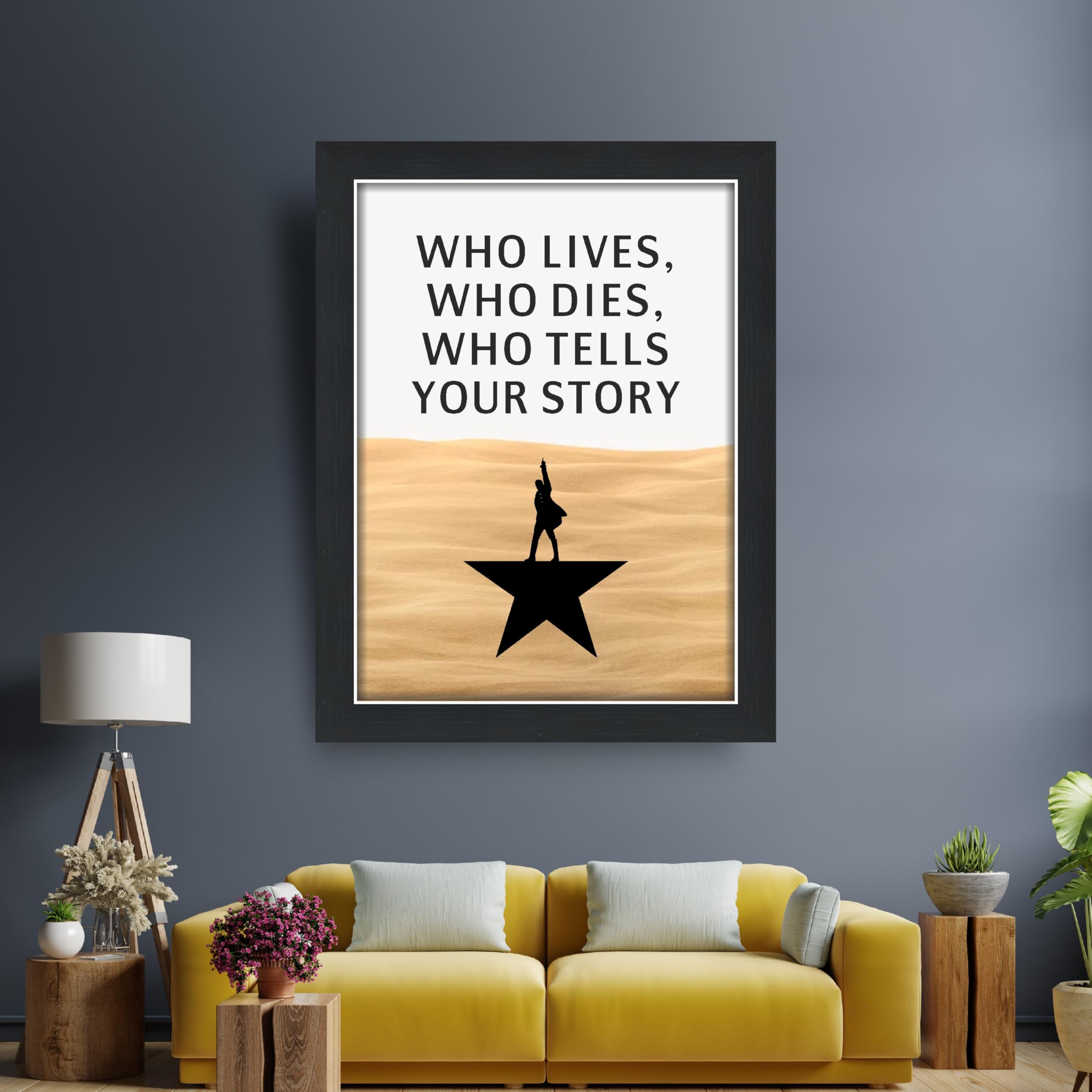 Hamilton Who Tells Your Story Quotes 9.25 by 12.8 in Black Fiber…