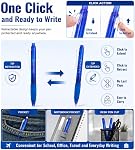 Volcanics Retractable Clicker Erasable Gel Pens - 0.7mm Ball Point, Heat Erase with Built-in Eraser, 12 Pack Blue