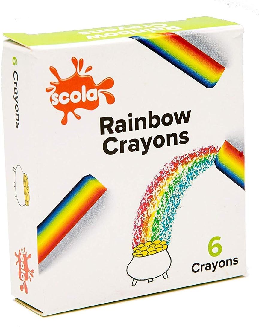 Scolaquip Rainbow Crayons (5 colours per stick) - 6pk, Yellow