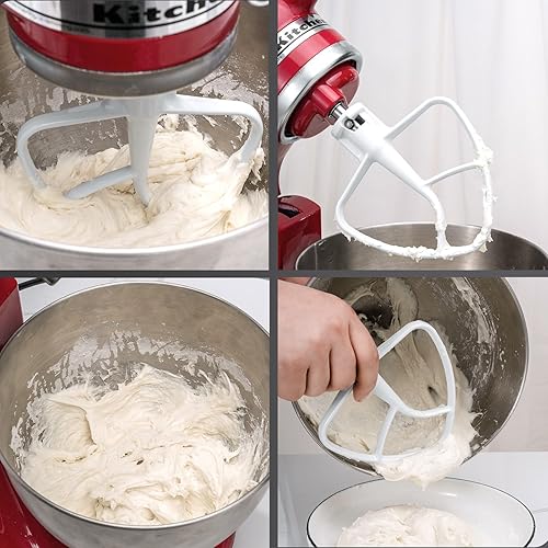 Miniatura 5 de Batidor plano y batidor de borde flexible para batidora de pie de cabeza inclinable Kitchenaid