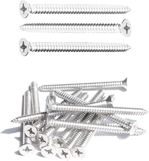 IMScrews 25pcs #12 x 2" (65mm) Stainless Flat Head Phillips Wood Screws 18-8 (304) Stainless Steel Countersunk Self Tapping Screws
