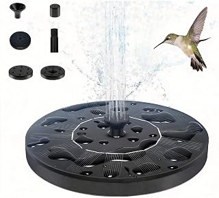 Honche 1.5W Solar Bird Bath Fountains Water Pump with 6 Nozzles, Garden, Pond, Pool, Patio, 6.3 Inch