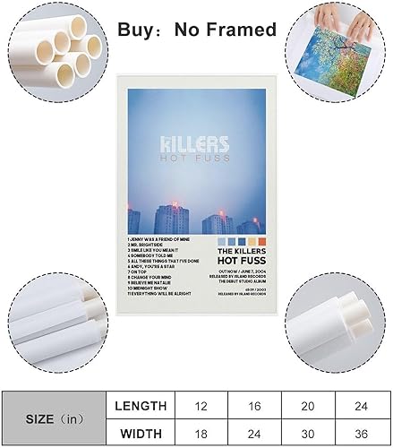 Miniatura 2 de BATTTX The Killers - Póster de lienzo decorativo para pared, decoración de sala de estar, dormitorio, regalo, sin marco, 12 x 18 pulgadas (11.8 x