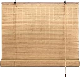 EasySpeed Persiana Enrollable de Bambú Natural (150x200cm), Cortina de Madera, Estor Ajustable de Ocultación para Exterior e Interior, Diseño Natural para Puertas y Ventanas, Marrón