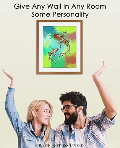 Miniatura 2 de Buzz Unplugged Koi Fish Abstract Wall Art Minimalist, Aesthetic & Boho Wall Art for Home, Office, Bedroom & Living Room Decor - Unframed Posters 8x10